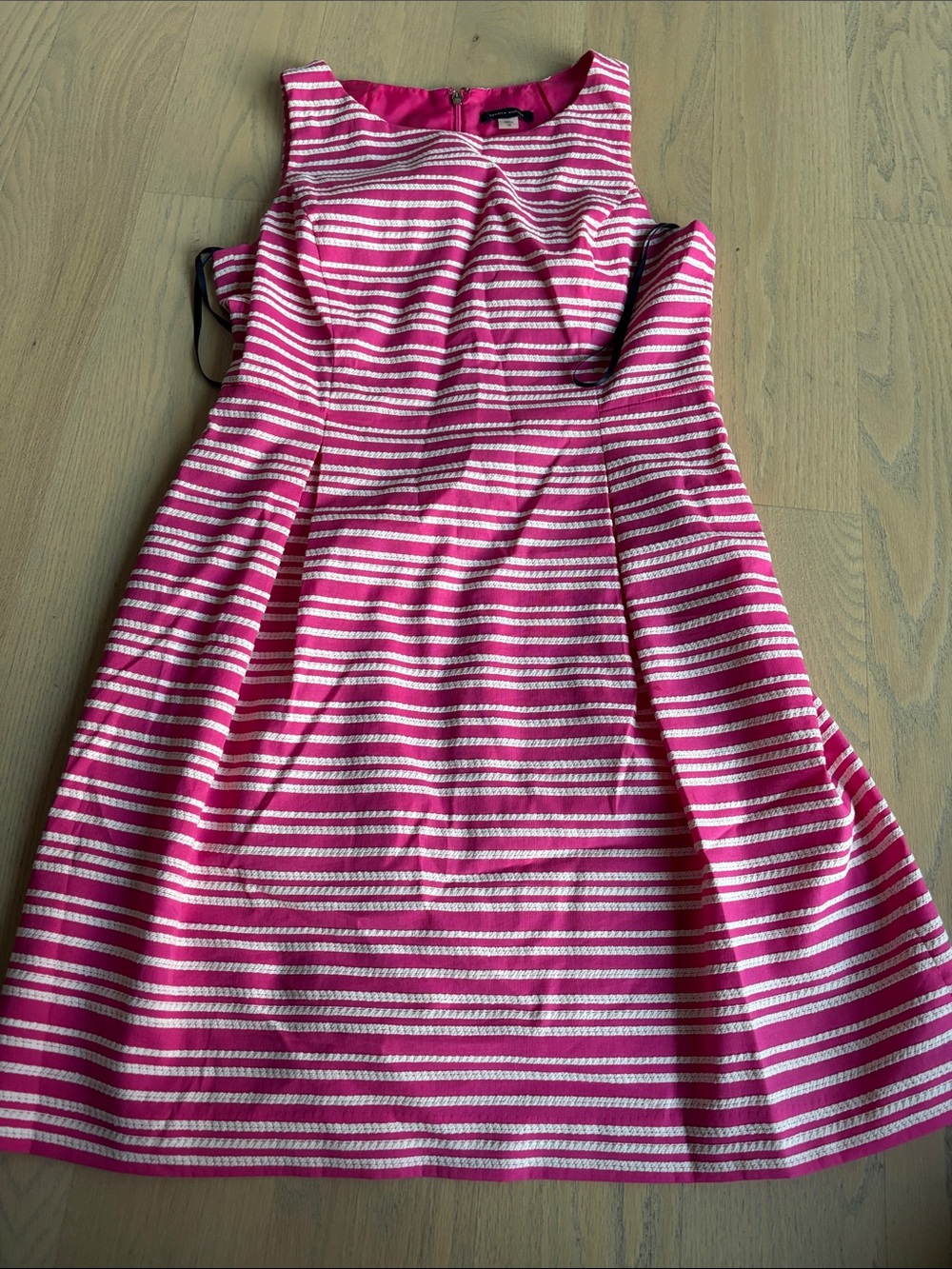 Tommy Hilfiger Striped Pink and White A-Line Dress